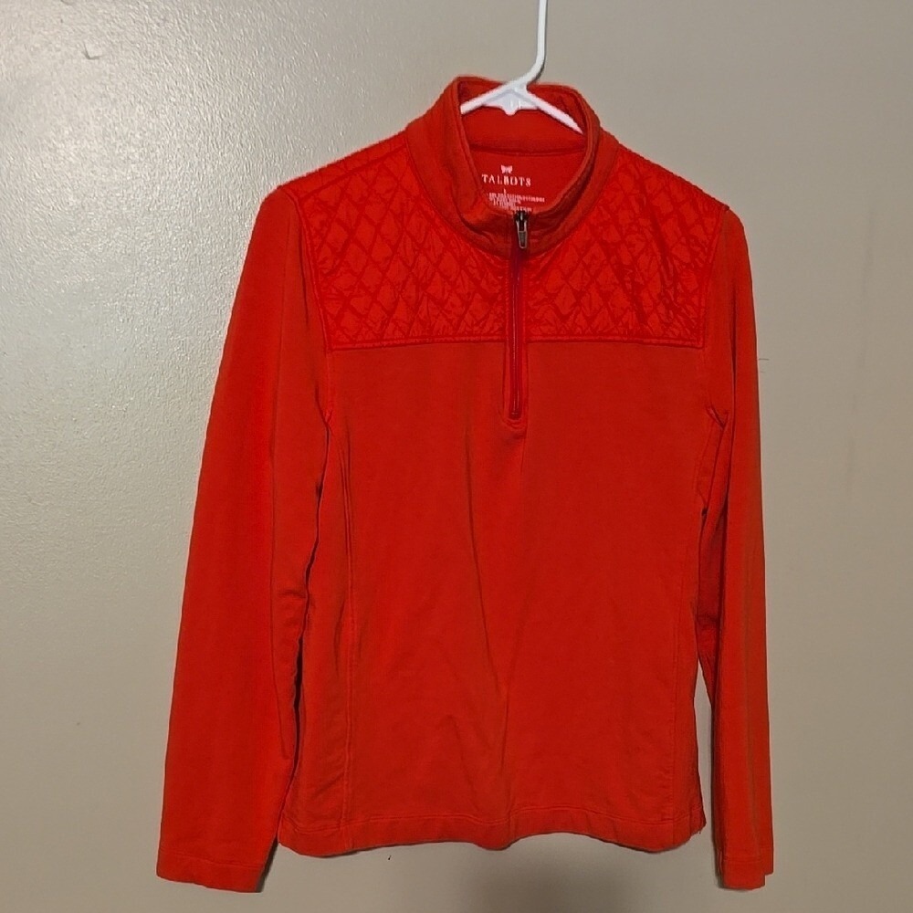 Talbots‎ Red Quarter-Zip Pullover Womens Size Large